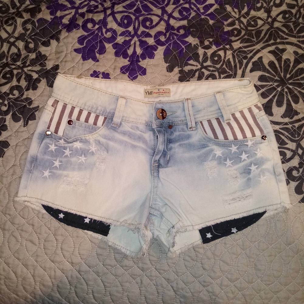 🔥YMI Patriotic Denim Shorts